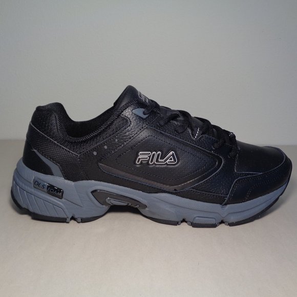 Fila Size 11.5 M MEMORY DECIMUS 7 Black Leather Sneakers New Men's Shoes - Picture 2 of 16